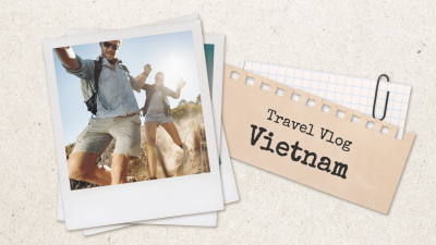 Simple Travel Vlog Couple Group YouTube Thumbnail