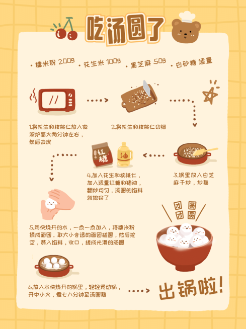 元宵节食谱可爱手账小红书封面配图预览效果