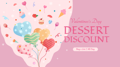Simple Fashion Valentine's Day Dessert Discount Facebook Event Cover