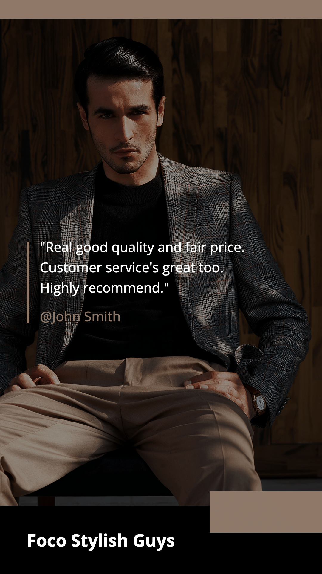 Text Quote Minimalist Men's Wear Users Feedback Ecommerce Story