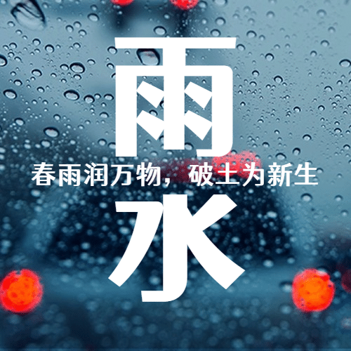 雨水节气创意雨景实景公众号次图预览效果