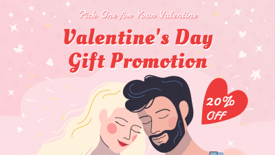 Valentine's Day Gift Promotion Template Fashion Simple Style Poster Facebook Event Cover