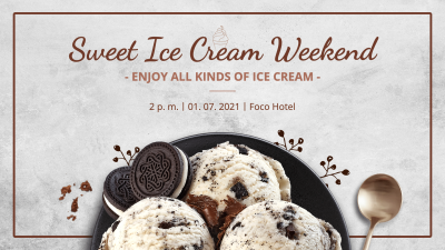 Creative Ice Cream Weekend Party Invitation Facebook Event Cover