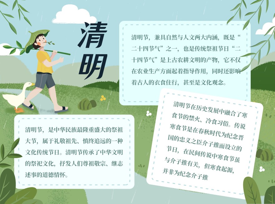 清明节手绘手抄报预览效果