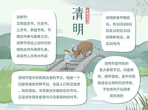 清明-节气新手绘手抄报