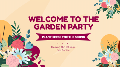 Garden Party Activity Promotion Template Facebook Cover