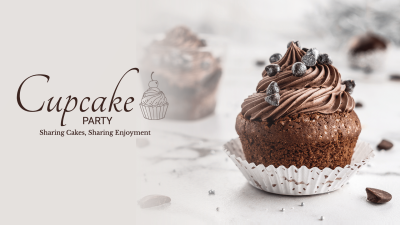 Simple Cupcake Party Invitation Facebook Event Cover