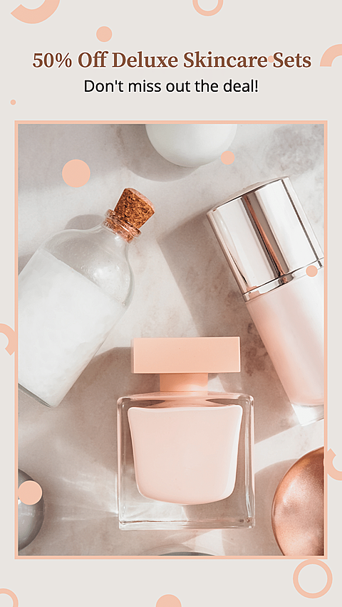 Pink Line Stroke Literary Style Skincare Sets Discount Ecommerce Story