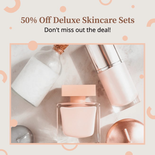 Pink Dot Element Literary Style Skincare Sets Discount Ecommerce Product Image预览效果