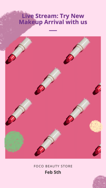 Purple Brush Fashion Style New Lipsticks Makeup Arrival Ecommerce Story预览效果
