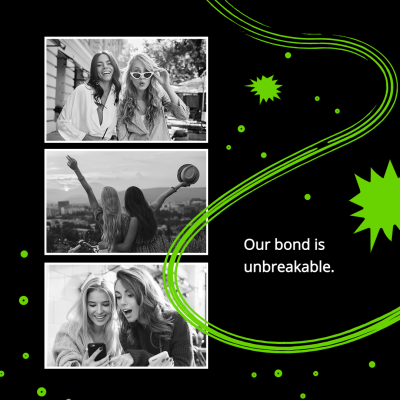 Creative Green Dots Decorate Family Sister Text Instagram Post