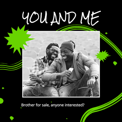Creative Green Line Filter Element Boys Friendship Text Instagram Post