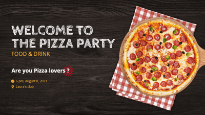 Simple Pizza Party Invitation Facebook Event Cover