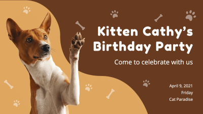 Creative Pet Dog Birthday Party Invitation Facebook Event Cover