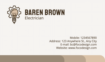 Electrician Personal Information Business Card