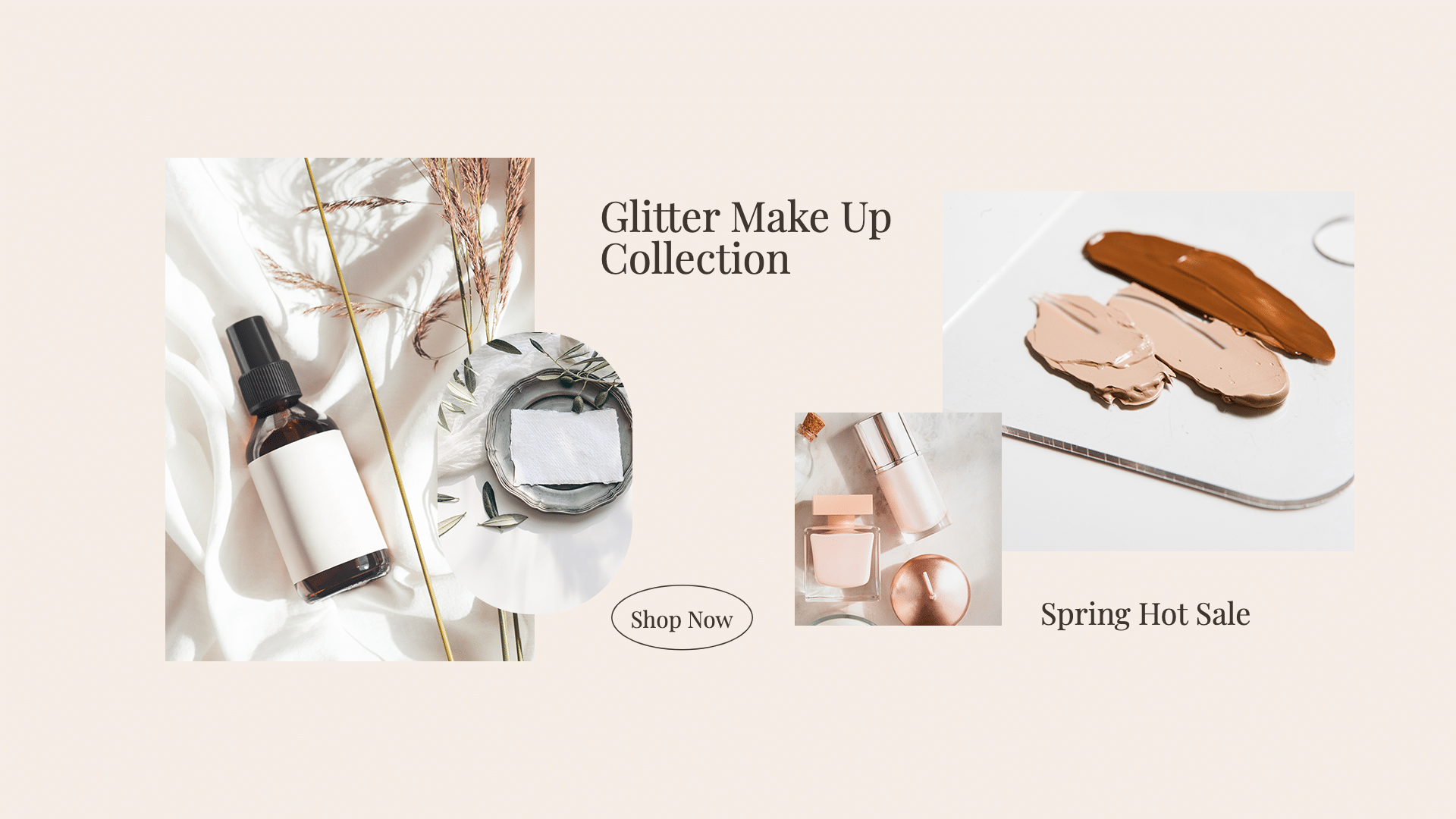 Literary Style Makeup Collection Display Sale Ecommerce Banner