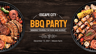 Simple Fashion BBQ Party Invitation Facebook Event Cover