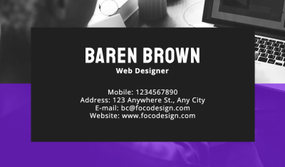 Web Designer Personal Information Business Card