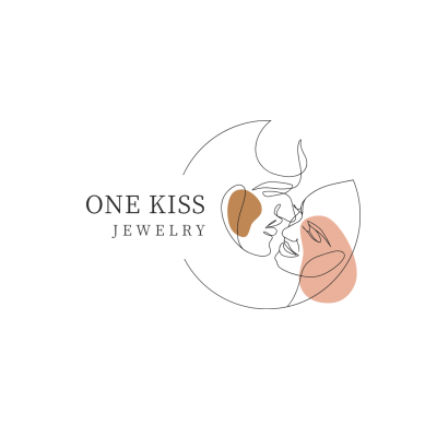 Minimalist Style One Kiss Jewelry Logo Image
