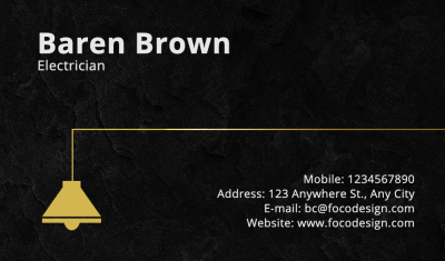 Minimalist Style Electrician Personal BUsiness Card