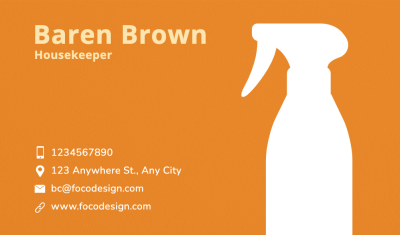 Housekeeper Personal Information Business Card
