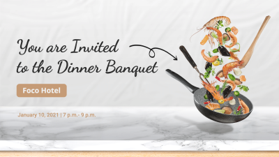 Simple Dinner Banquet Invitation Facebook Event Cover