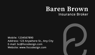 Insurance Broker Personal Business Card