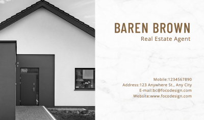 Real Estate Agent Personal Information Business Card