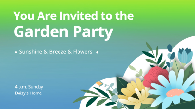 Simple Garden Party Invitation Facebook Event Cover