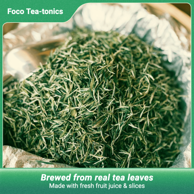 Pure Green Background Fresh Tea Beverages Display Ecommerce Product Image