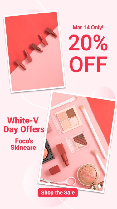 Literary White Valentine's Day Skincare Promotion Ecommerce Story