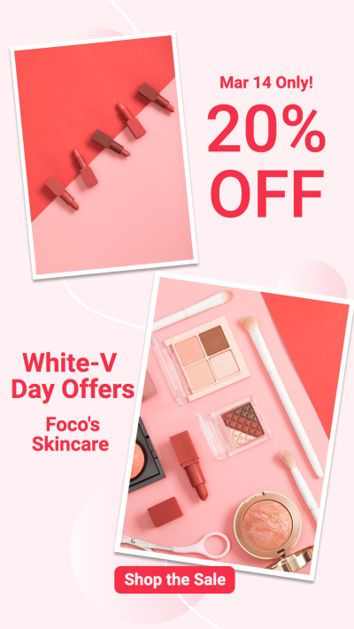 Literary White Valentine's Day Skincare Promotion Ecommerce Story