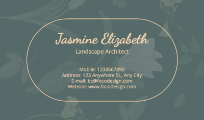 Literary Ellipse Element Landscape Architect Personal Information Business Card