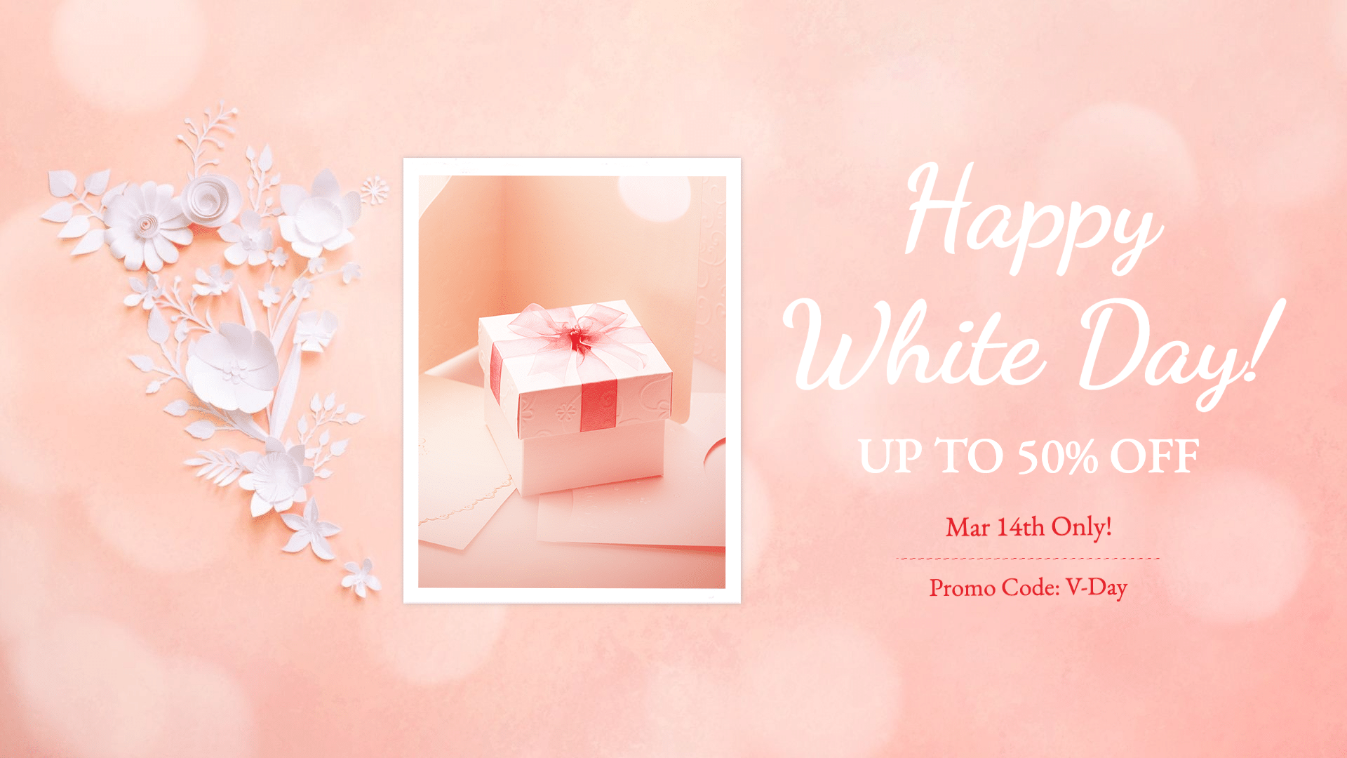 Simple Style White Day Discount Ecommerce Banner预览效果