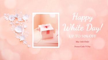 Simple Style White Day Discount Ecommerce Banner