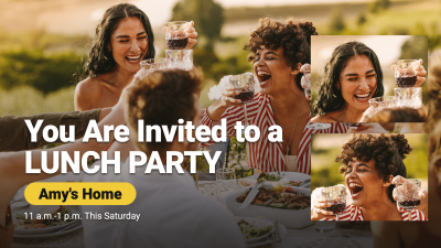 Simple Fashion Lunch Party Invitation Facebook Event Cover