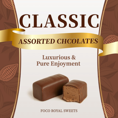 Gold Silk Ribbon White Valentine's Day Chocolate Promotion Ecommerce Product Image