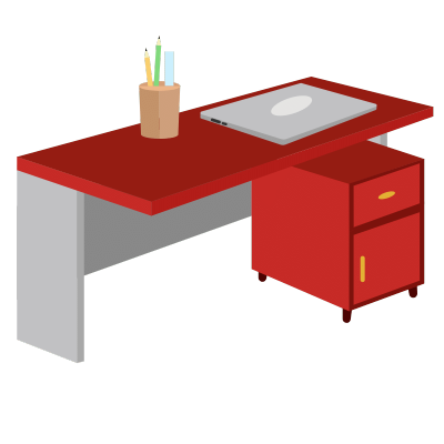 扁平风家具摆件贴纸-SVG-电脑桌