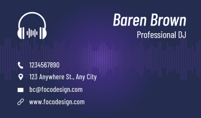 Minimalist Professional DJ Business Card