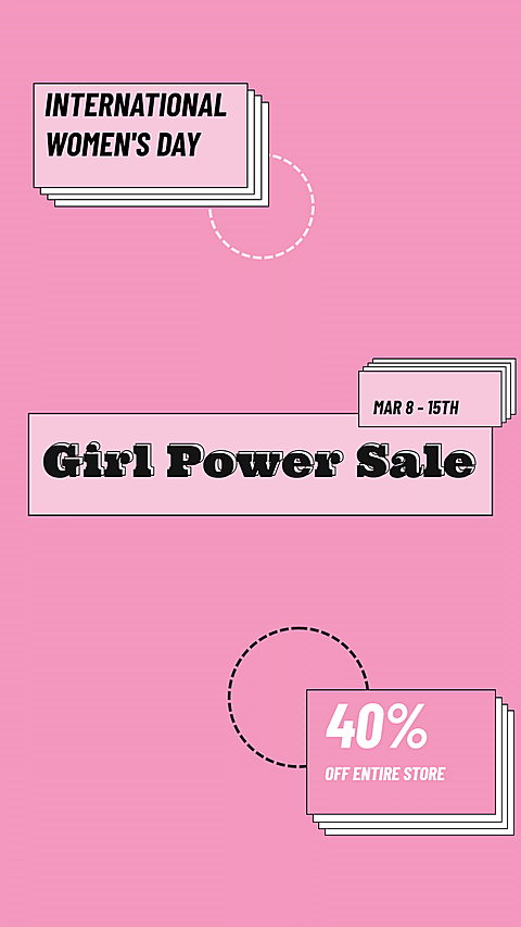 Pure Pink Color Background Simple Fashion Women's Day Promotion Discount Ecommerce Story