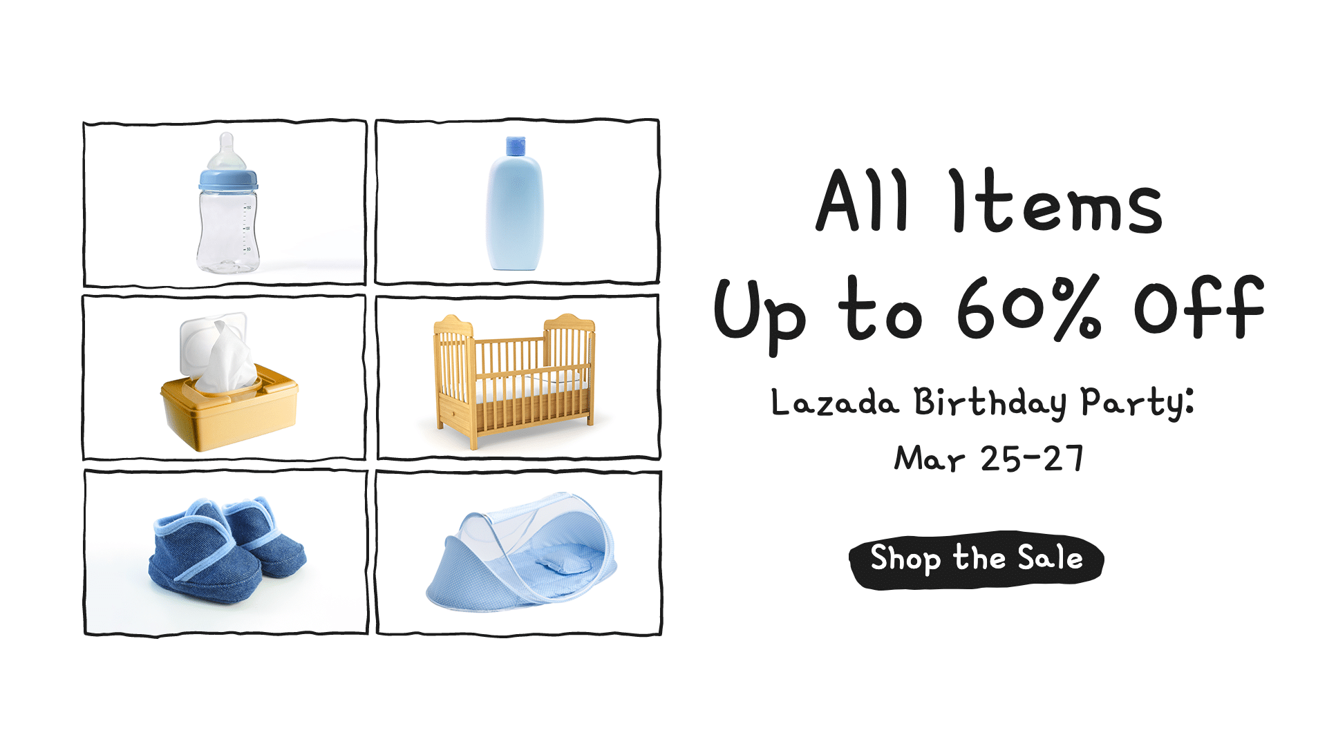 Simple Baby Shop Lazada Birthday Sale Ecommerce Banner预览效果