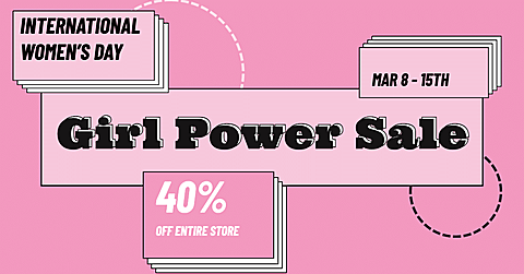 Dotted Line Element Simple Fashion Women's Day Promotion Discount Ecommerce Banner
