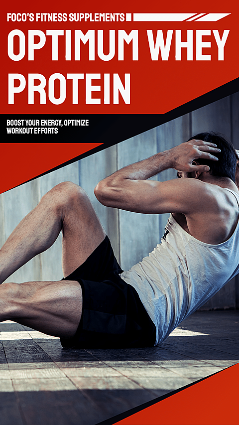 Red Color Block Simple Fitness Supplement Sale Ecommerce Story