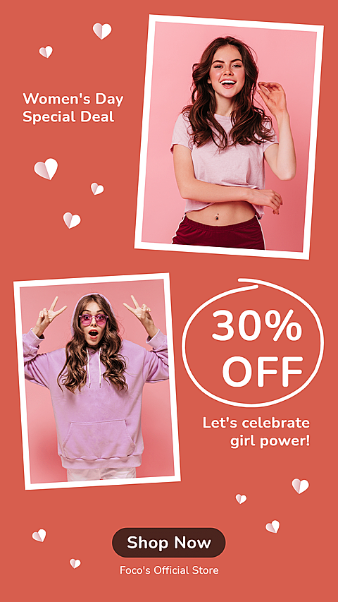 Fashion Women's Day Special Sale Discount Ecommerce Story