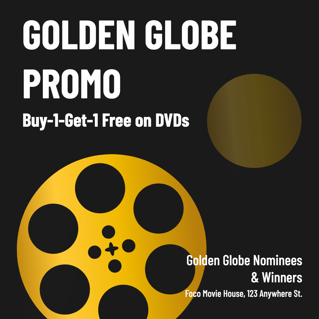 Typesetting Golden Globe Movie DVDs Promotion Ecommerce Product Image