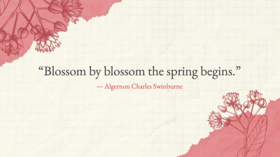 Literary Spring Short Text Quotes Facebook Cover