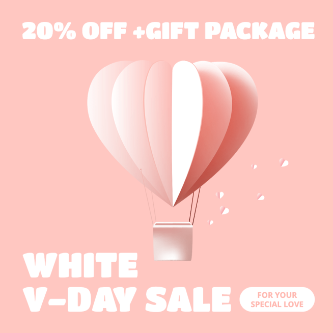 Creative White Valentine's Day Festival Discount Promotion Ecomerce Product Image预览效果
