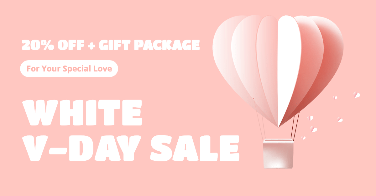 Literary White Valentine's Day Promotion Ecommerce Banner预览效果