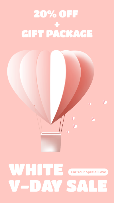 Creative White Valentine's Day Festival Sale Promotion Ecommerce Story