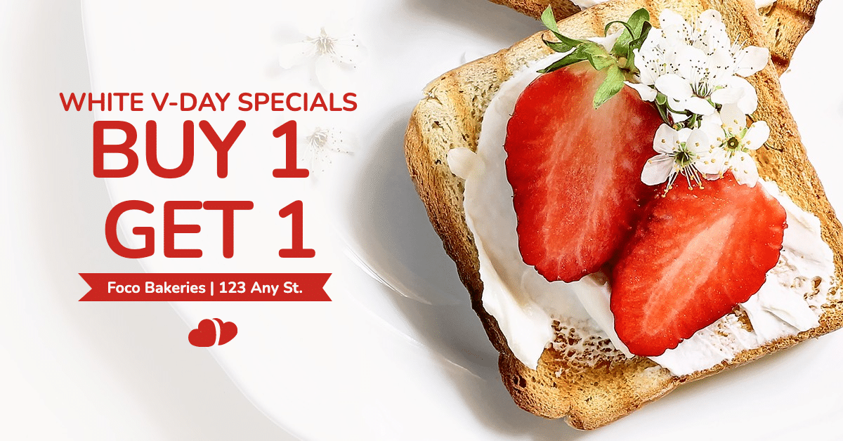 White Valentine's Day Festival Desserts Promotion Ecommerce Banner预览效果